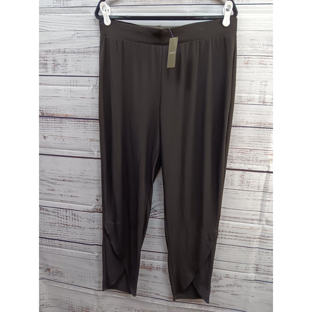 Chico's Wrapped Hem Ankle Pant Black 2 Knit Kit